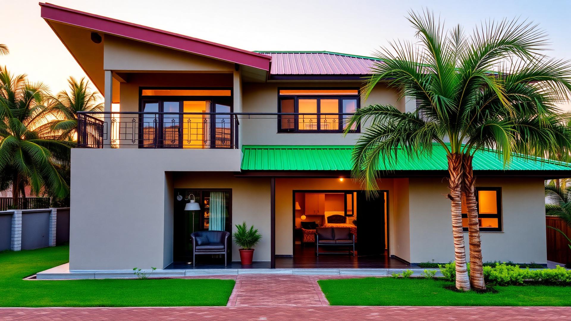 House with green mabati roof